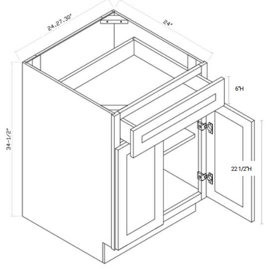 Base Cabinet 2 Door W/ Drawer