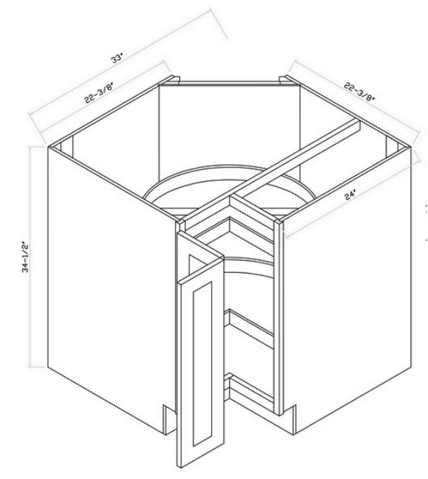 33" Lazy Susan Corner Cabinet - Elite RTA Cabinetry 
