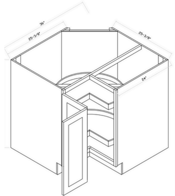 36" Lazy Susan Corner Cabinet - Elite RTA 