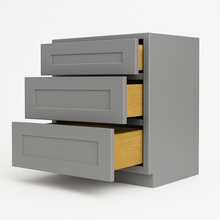 3 Drawer Base Cabinet in Grey Shaker-Elite RTA Cabinetry 
