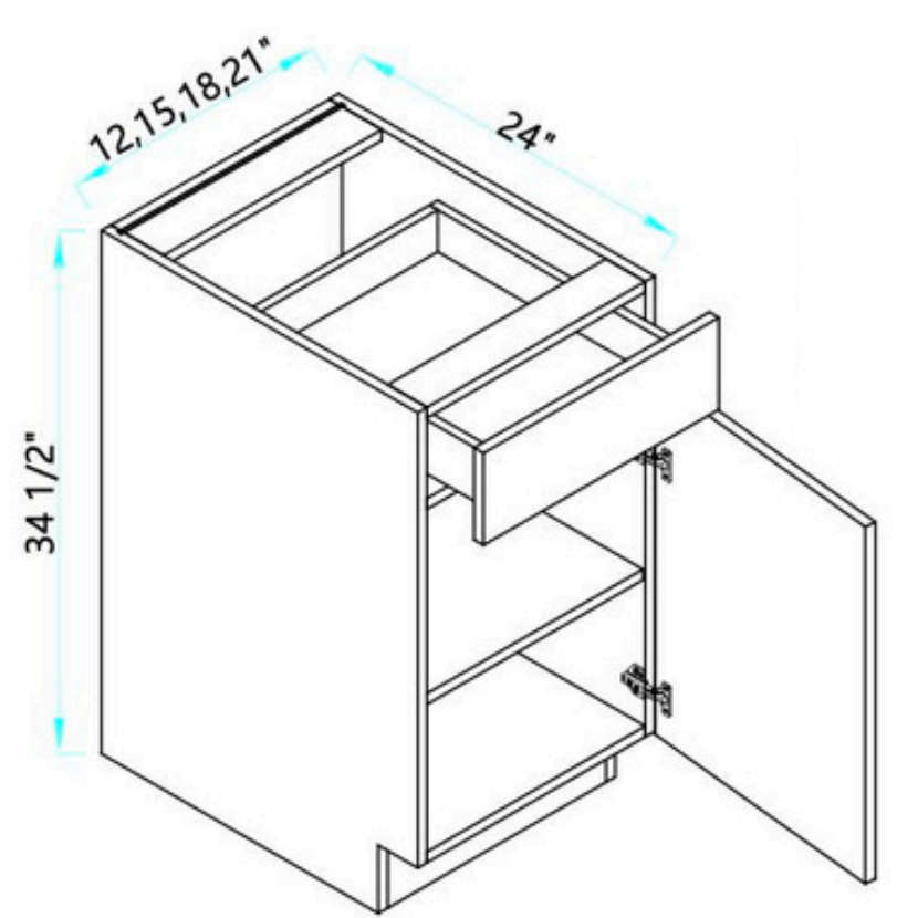 Base Cabinet Single Door W/ 1 Drawer