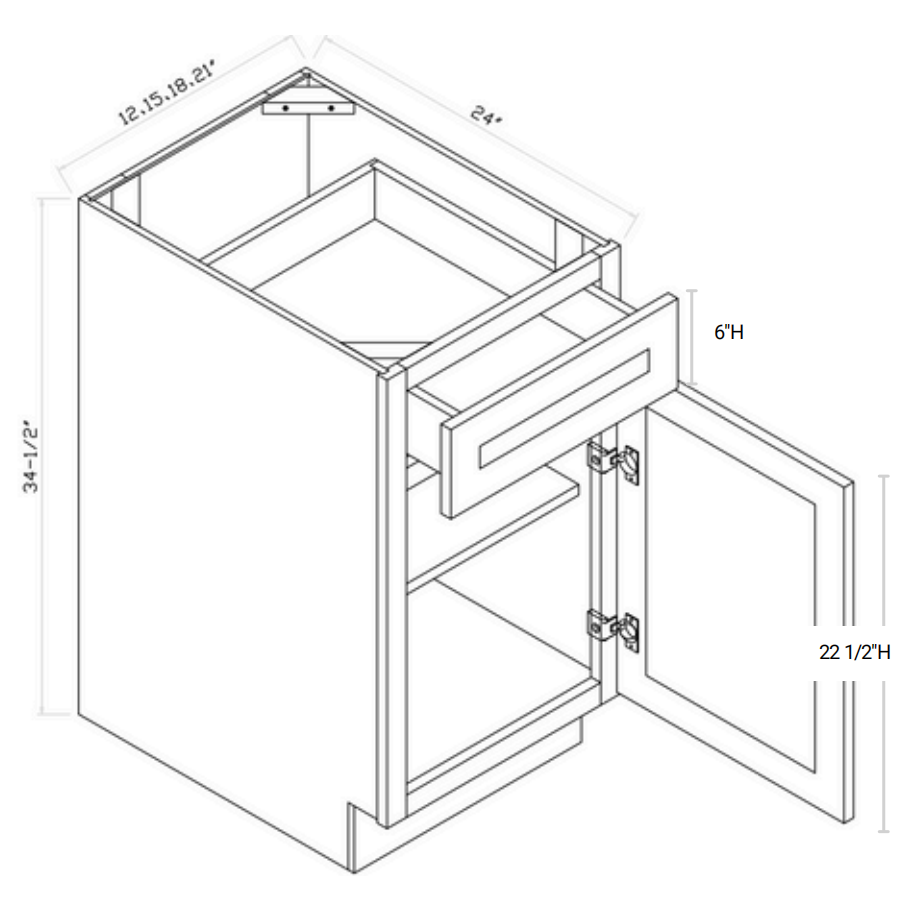 Base Cabinet 1 Door w/ Drawer