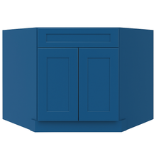 SBD45 Blue Shaker Sink Base Diagonal-Elite RTA Cabinetry 