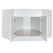SBD45  White Shaker Sink Base Diagonal-Elite RTA Cabinetry 