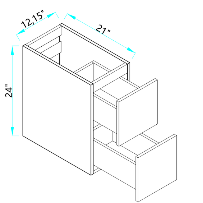 Vanity Floatinng Base Drawers