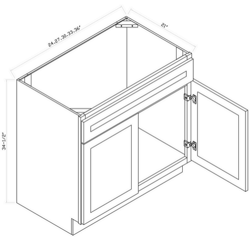 Vanity Sink Base 2-Door