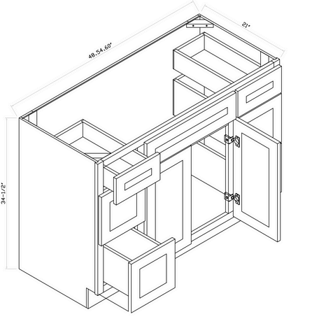 Vanity 1-Sink and 6-Drawer Combo