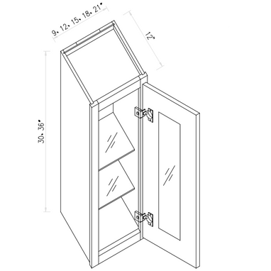 Wall Single Door Glass Cabinet