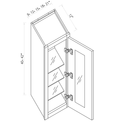 Wall Single Door Glass Cabinet