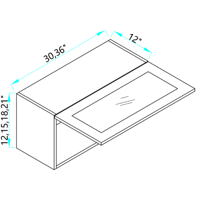 Wall Glass Lift Up Cabinet