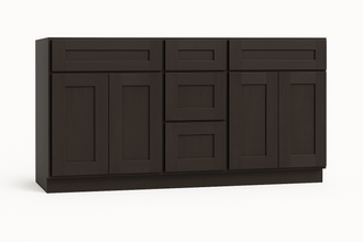 Vanity 2-Sink and 3-Drawers Combo
