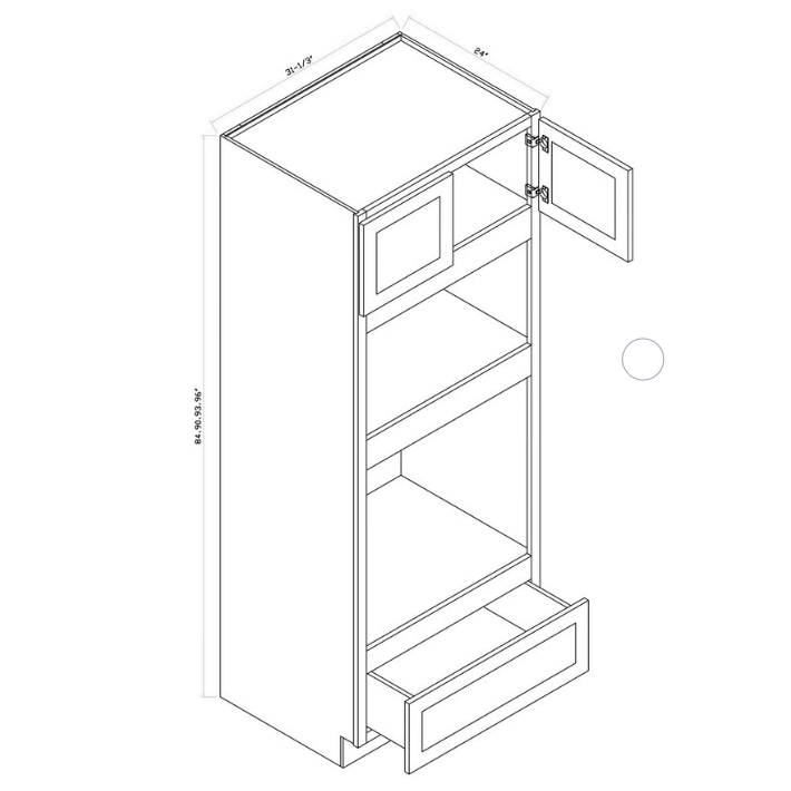 Tall Single Oven + Microwave Separated Cabinet