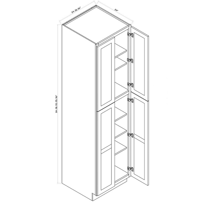 Tall Pantry Cabinet Double Door