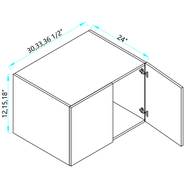 Wall Refrigerator Cabinet (24" Depth)