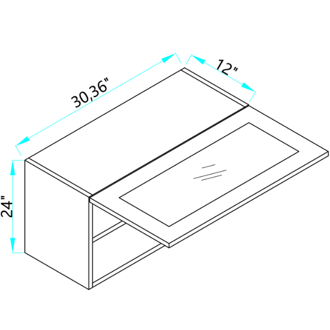 Wall Glass Lift Up Cabinet